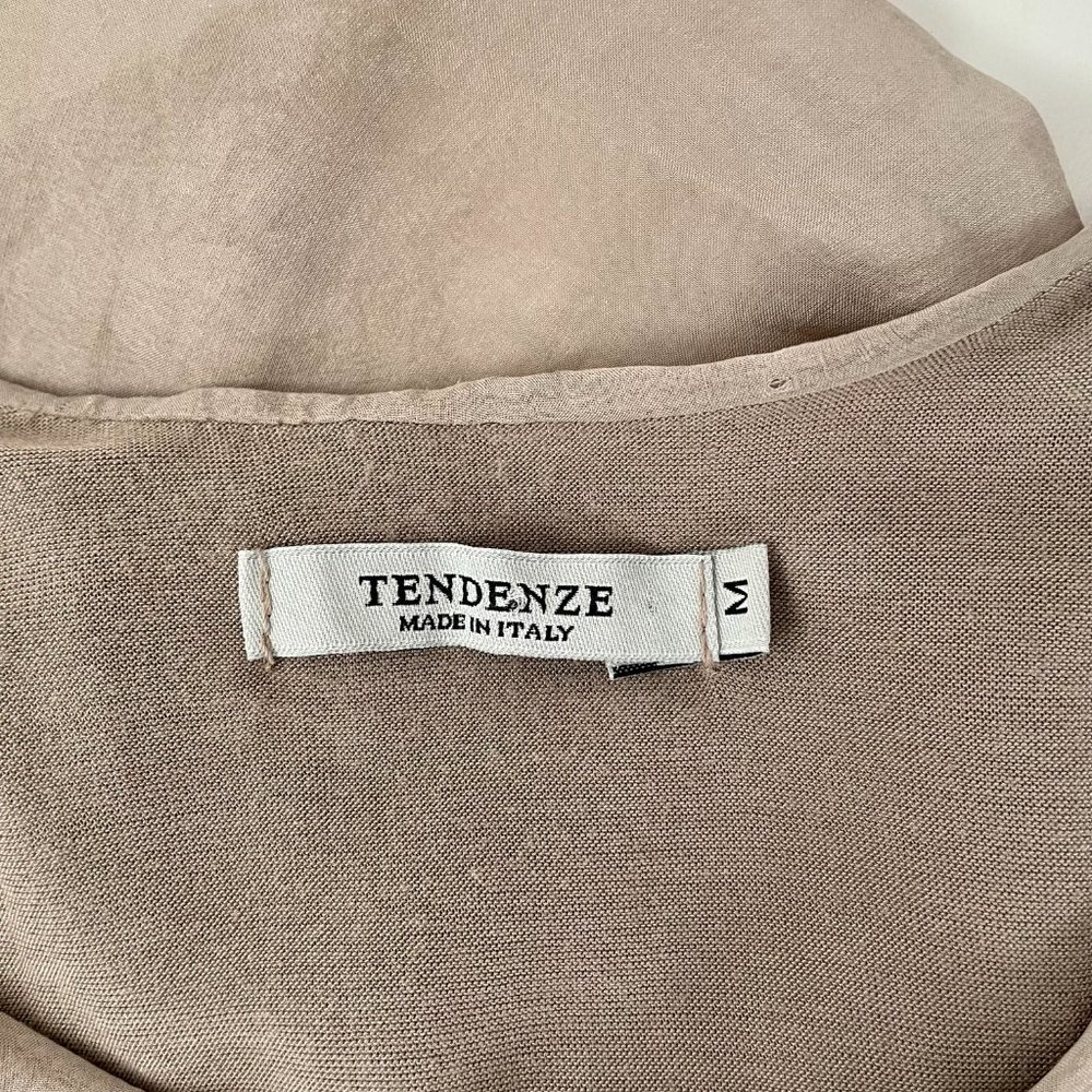 Tendenze Flowy Silk Sleeveless Tank Top Lace Detail Made In Italy, Size M - Picture 6 of 7